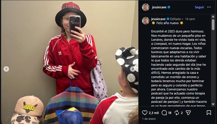 Jessie Cave destacó cómo fue su mudanza a Londres con toda su familia. (Instagram)