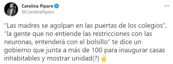 El mensaje de la diputada