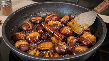 Castañas caramelizadas, una variedad dulce para acompañar tu café o servirla como postre