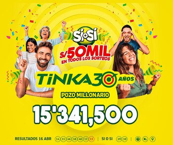 Sorteo Tinka - Miércoles 16