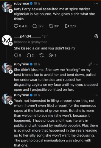 La actriz afirma que el episodio fue presenciado por varias personas y que existirían pruebas (Captura: Threads)