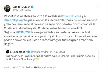 Carlos Fernando Galán pidió a