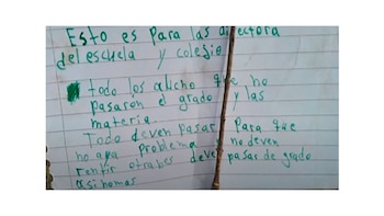 La nota que encontraron las