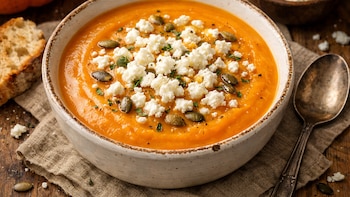 Receta de puré de calabaza con queso, rápida y fácil