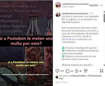 Uno de los abogados le dijo a una de las denunciantes que si llegaba a no firmar podría demorarse hasta tres años en resolverse el proceso judicial - crédito @voragineco/IG