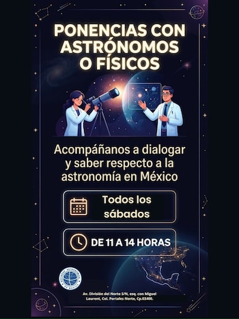 En las charlas se cuenta con profesionales del campo astronómico. (X/ @CulturaCiudadMx)