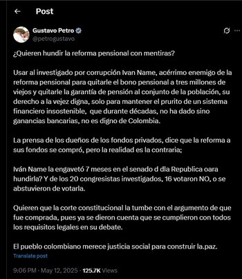 Gustavo Petro defendió la reforma