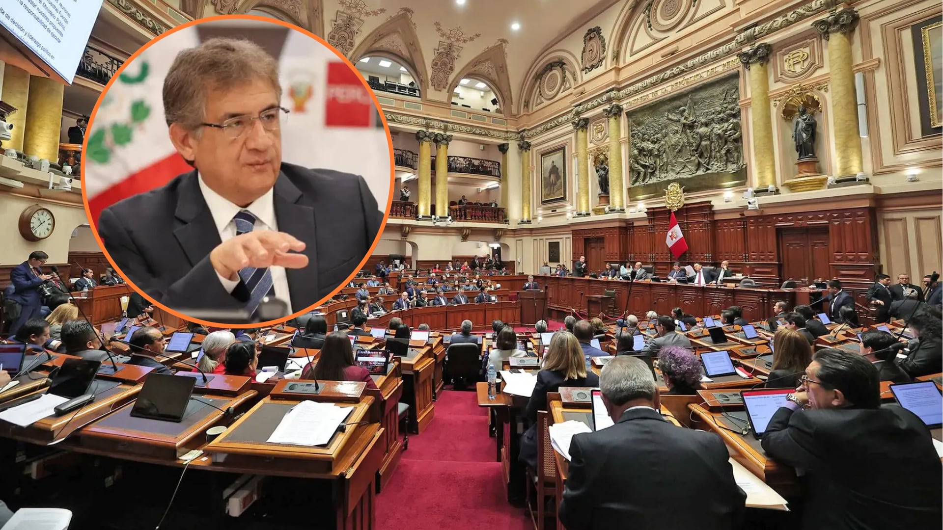 El ministro de Trabajo de Perú, Juan Sheput, expone ante el pleno del Congreso de la República el pedido de delegación de facultades legislativas del Poder Ejecutivo.