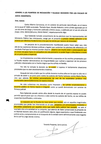 La carta de Carrascosa