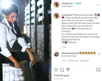 Post en Instagram de María