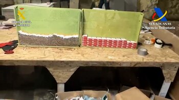 Parte del material requisado en