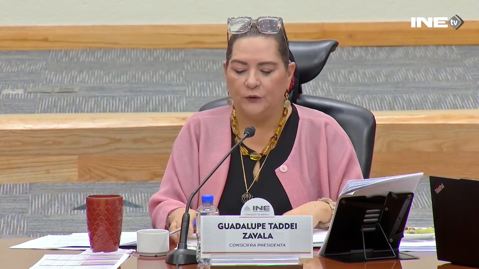 Guadalupe Taddei Zavala, consejera presidenta del Instituto Nacional Electoral, descartó su renuncia al órgano electoral. (YouTube)
