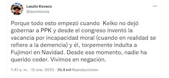 Laszlo Kóvacs se pronuncia. (Twitter)
