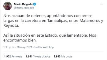 Mario Delgado denunció a través
