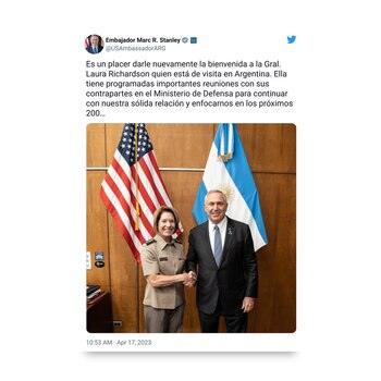 El embajador estadounidense, Marc Stanley,