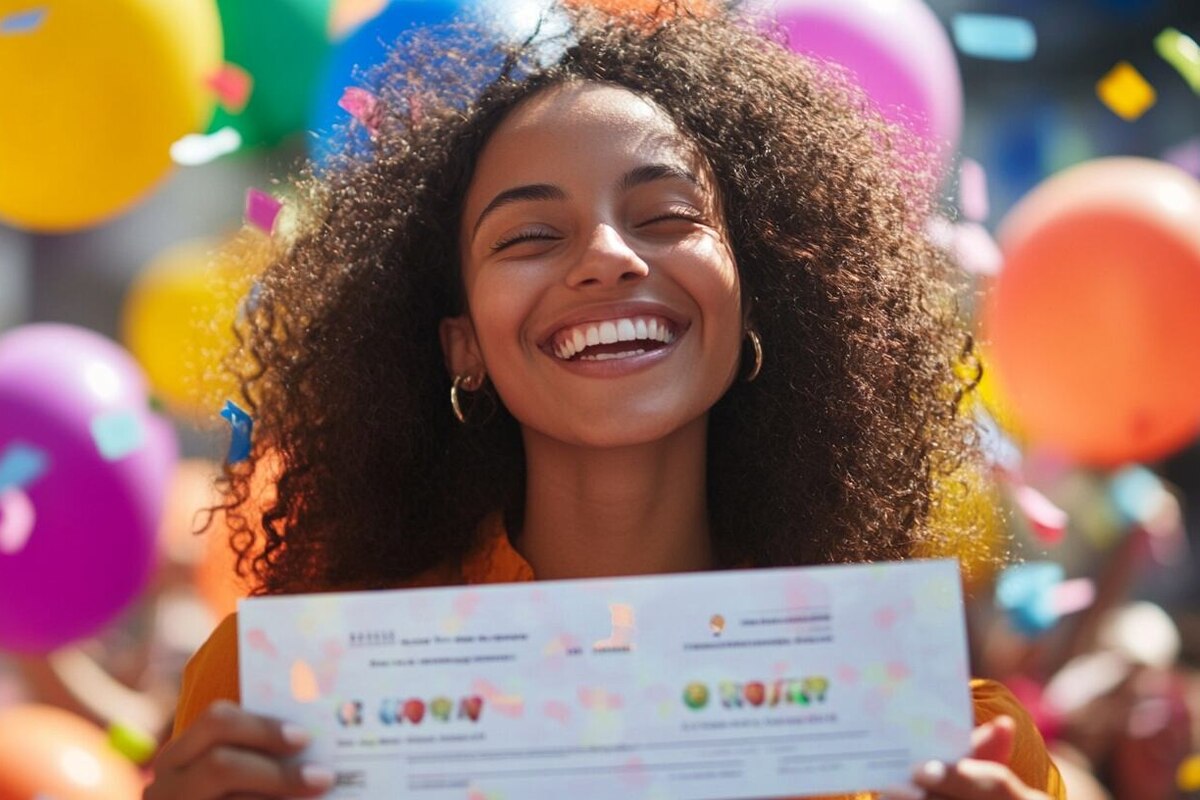 Close up of a winning lottery ticket with Dorado Manana results