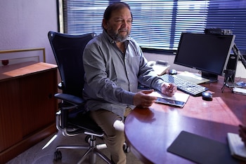 El líder opositor venezolano Andrés Velásquez en su oficina, en Caracas, Venezuela, el sábado 31 de enero de 2026. (AP Foto/Juan Pablo Arraez)