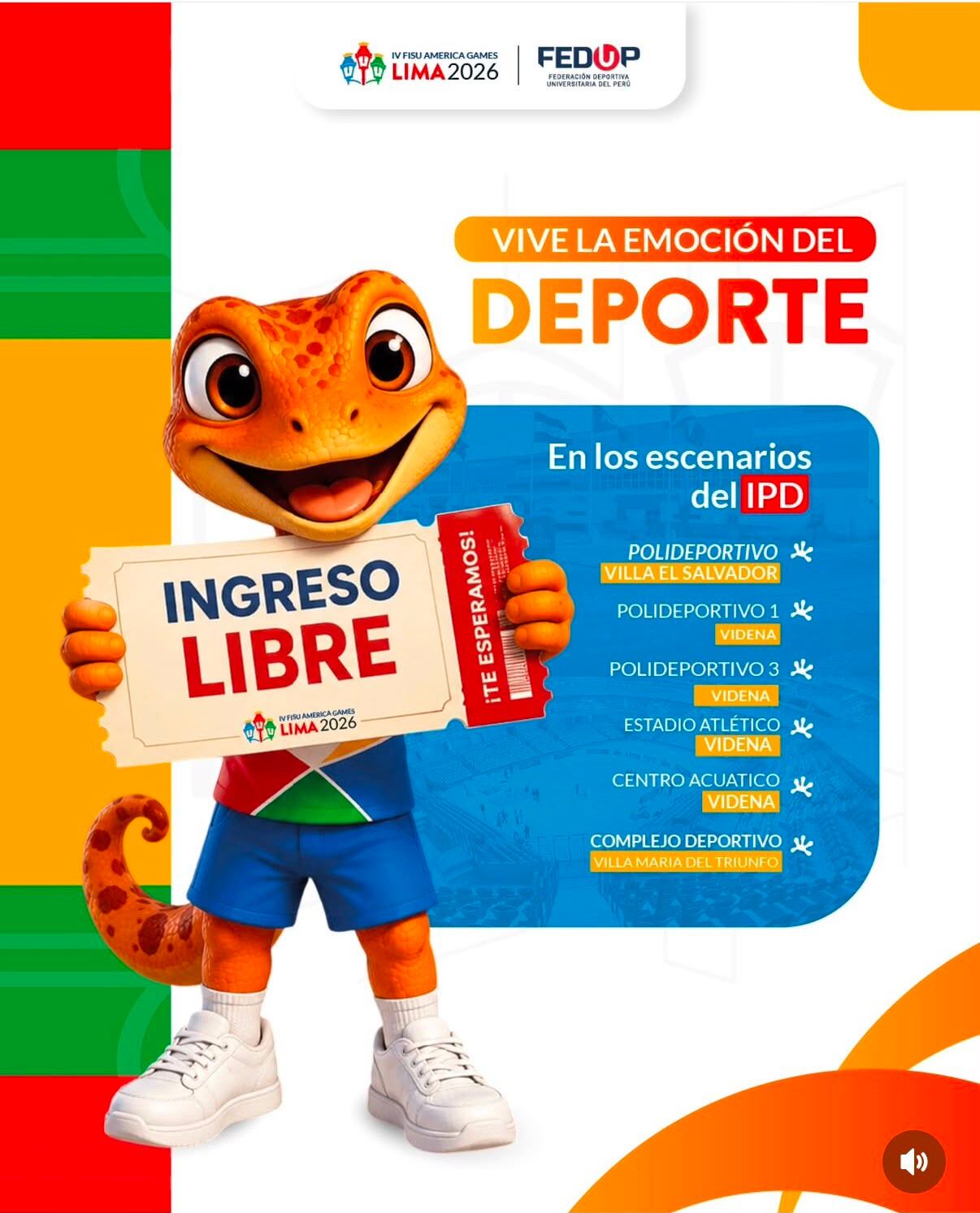Los hinchas tendrán acceso libre al Perú vs Chile, que se disputará en el Polideportivo Lucha Fuentes.