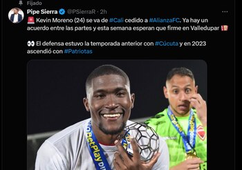 El jugador, de 24 años,