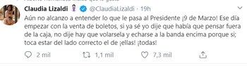 Lizaldi se expresó así en
