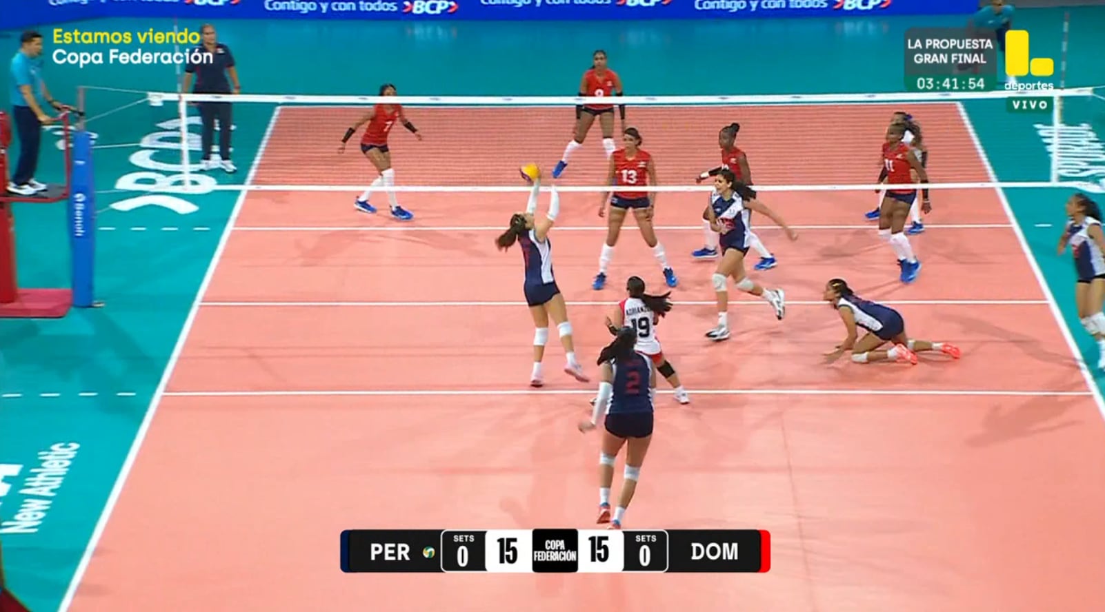 Empate a 15 puntos entre Perú y República Dominicana en la Copa Federación de Vóley (Latina)