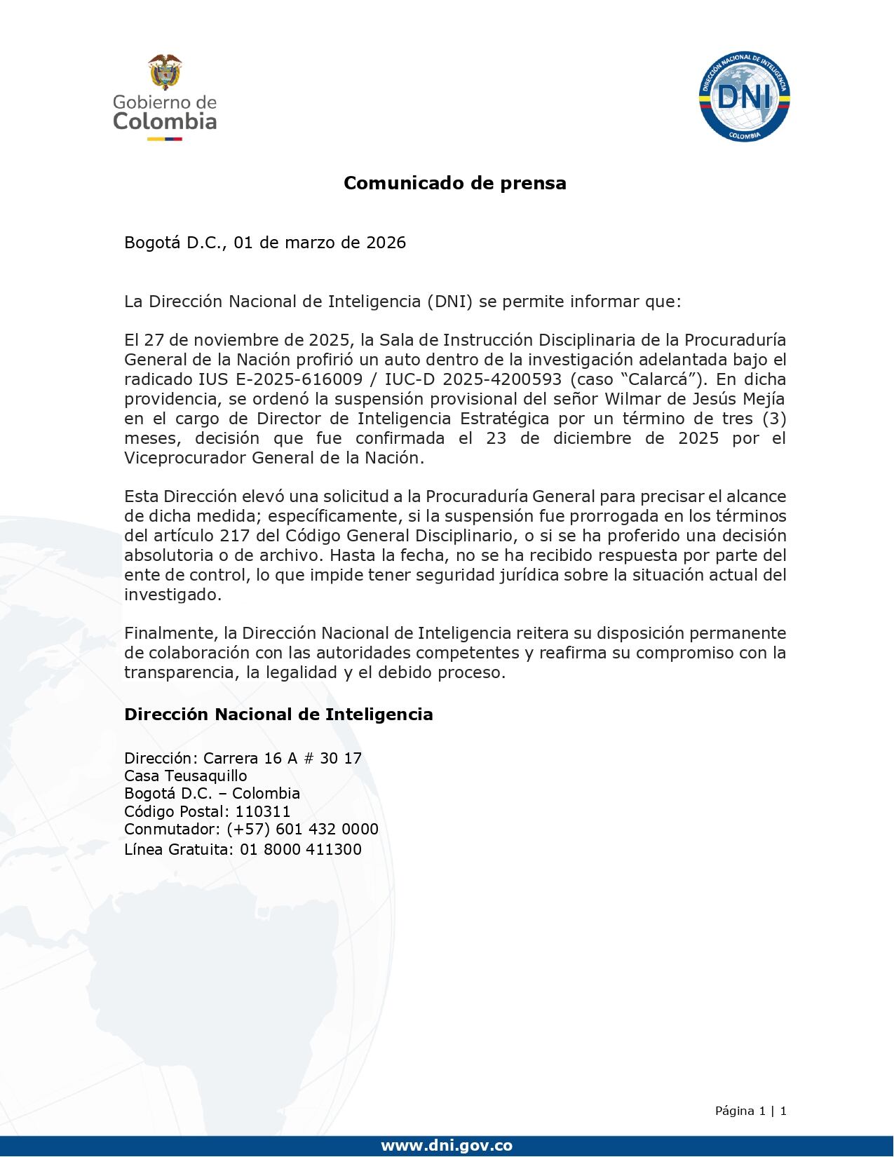 El directivo Wílmar Mejía fue suspendido luego de la aparición de presuntos correos que lo vinculan con alias Calarcá, líder disidente de las Farc - crédito DNI
