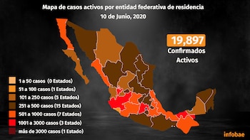 Mapa de casos activos por