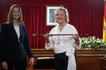 Paula Alvarellos durante la toma