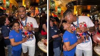 Simone Biles junto a su