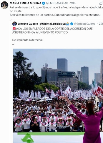 Margarita Zavala criticó la presencia de ministros de la SCJN en el evento de Sheinbaum, al considerar que fue improcedente."