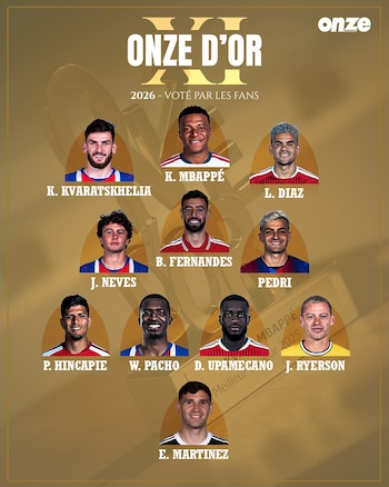 El delantero colombiano comparte la delantera de la formación destacada junto al francés Kylian Mbappé y el georgiano Khvicha Kvaratskhelia-crédito @OnzeMondial/X