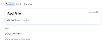 Dictionary.com define Swiftie como 'un