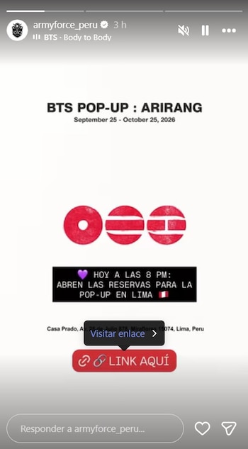 BTS POP-UP en Lima: página de reservas falla tras abrirse el registro y luego restablece su servicio. Captura: X.