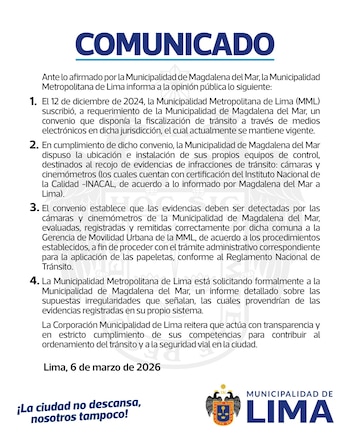 Comunicado de la MML