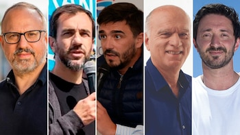 intendentes Diego Valenzuela, Pablo Petrecca, Ezequiel Galli, Néstor Grandinetti y Martín Yeza.
