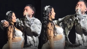 Karina García y Kris R reaparecieron juntos durante el concierto del cantante: respondieron a los rumores sobre el fin de su relación