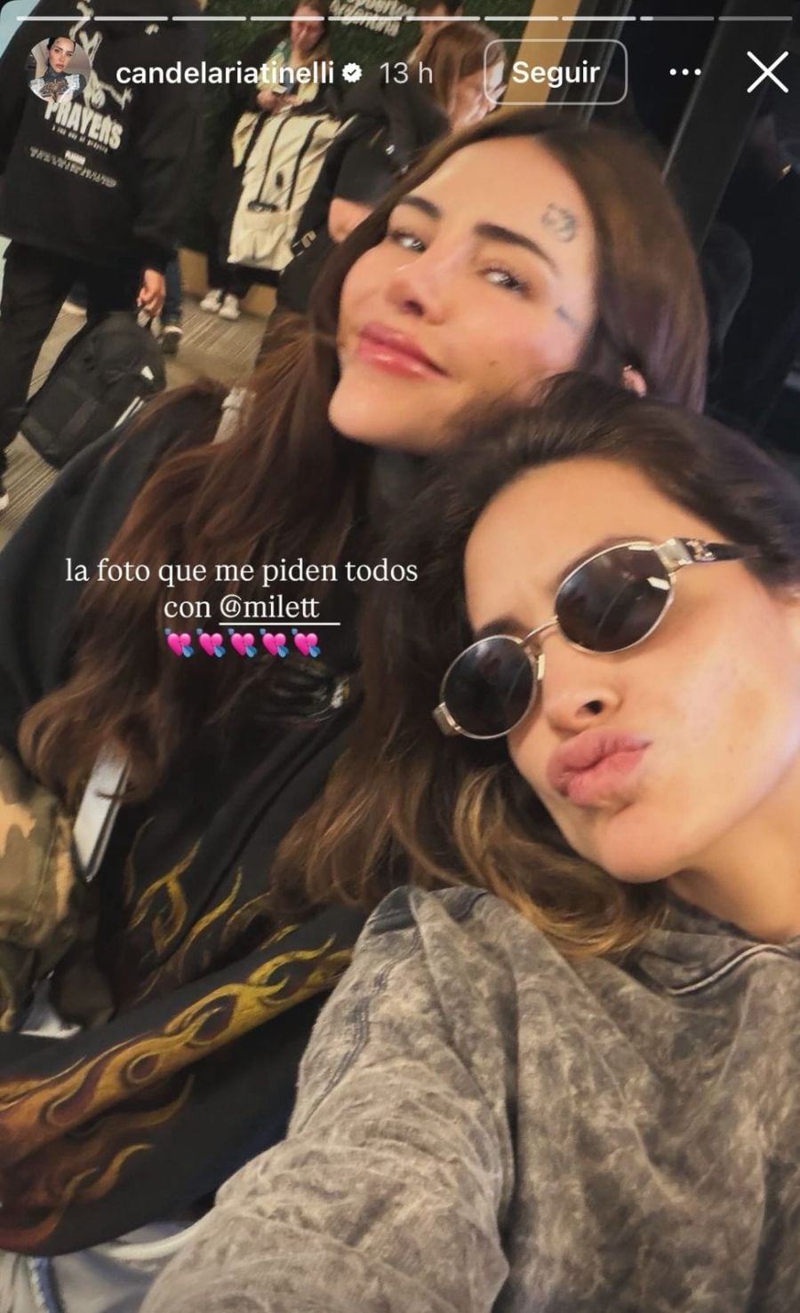 Candelaria Tinelli compartió una foto junto a Milett Figueroa durante su viaje a Perú.