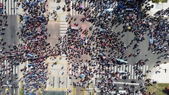 Imágenes del dron de Infobae