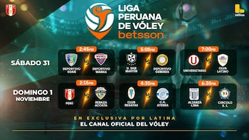 Programación de la fecha 7 de la Fase 1 - Liga Peruana de Vóley 2026/27.