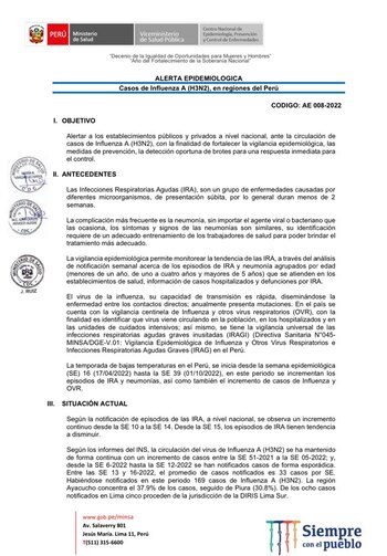 El Minsa declaró la Alerta