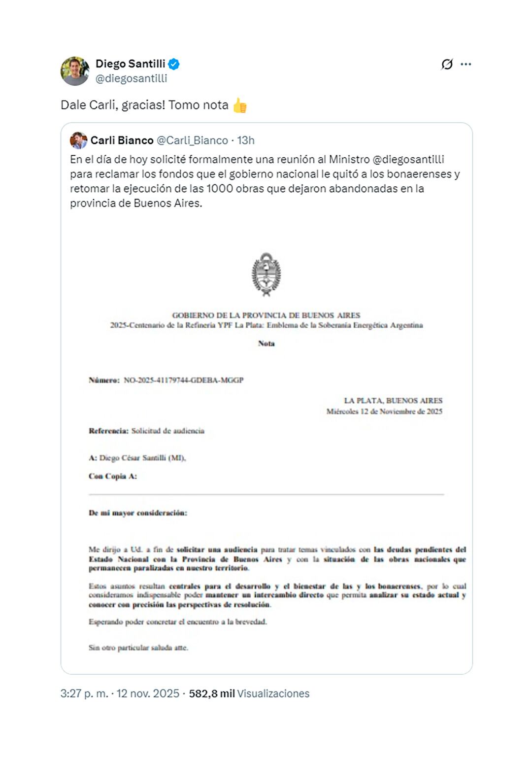 La respuesta de Santilli a Bianco