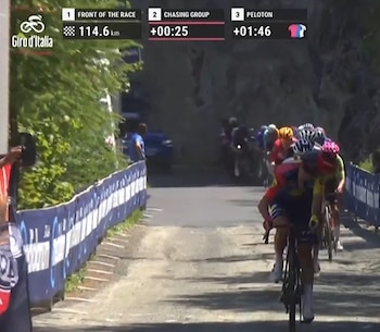 Grupo perseguidor de la etapa 14 del Giro de Italia edición 109 - señal oficial Giro de Italia