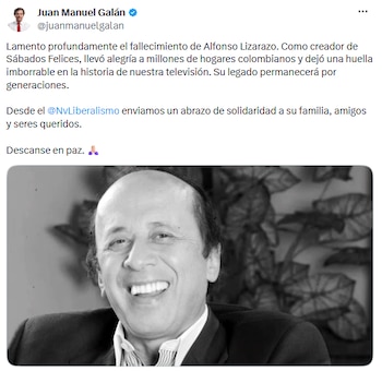 Juan Manuel Galán destacó el legado imborrable de Alfonso Lizarazo como creador de Sábados Felices - crédito @juanmanuelgalan/X