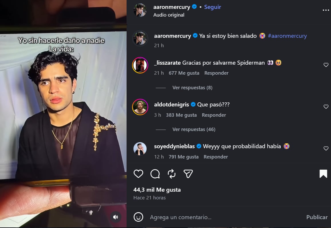 Aaron Mercury compartió el video del incidente junto con la frase