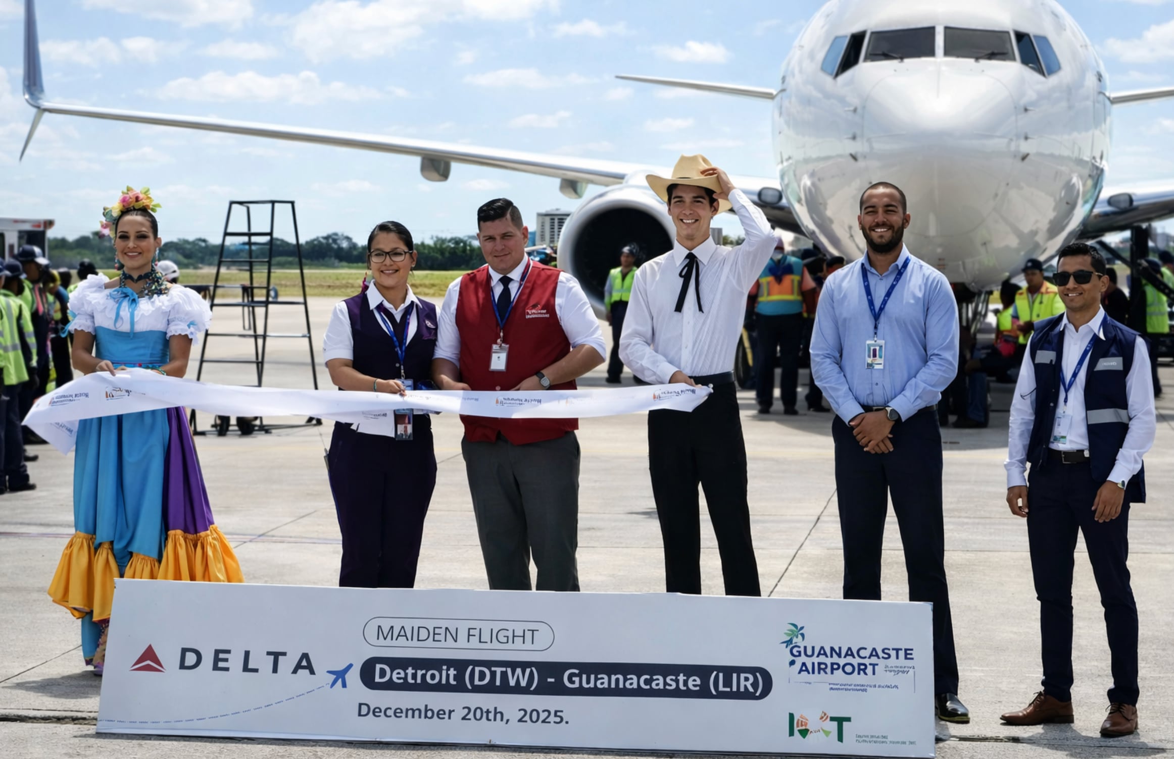 El Airbus A321neo de Delta Airlines cubrirá la nueva ruta directa entre Nueva York (JFK) y Guanacaste Aeropuerto, ampliando la conectividad internacional del destino costarricense. Cortesía: ICT