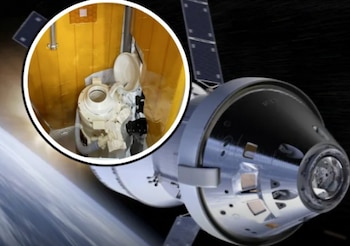 El inodoro de la cápsula Orión fue el primero instalado de forma permanente fuera de la órbita terrestre, marcando un avance clave en higiene espacial (NASA)