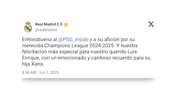 El mensaje del Real Madrid