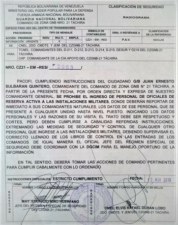 La orden de restricción de