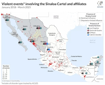 Mapa de eventos violentos que