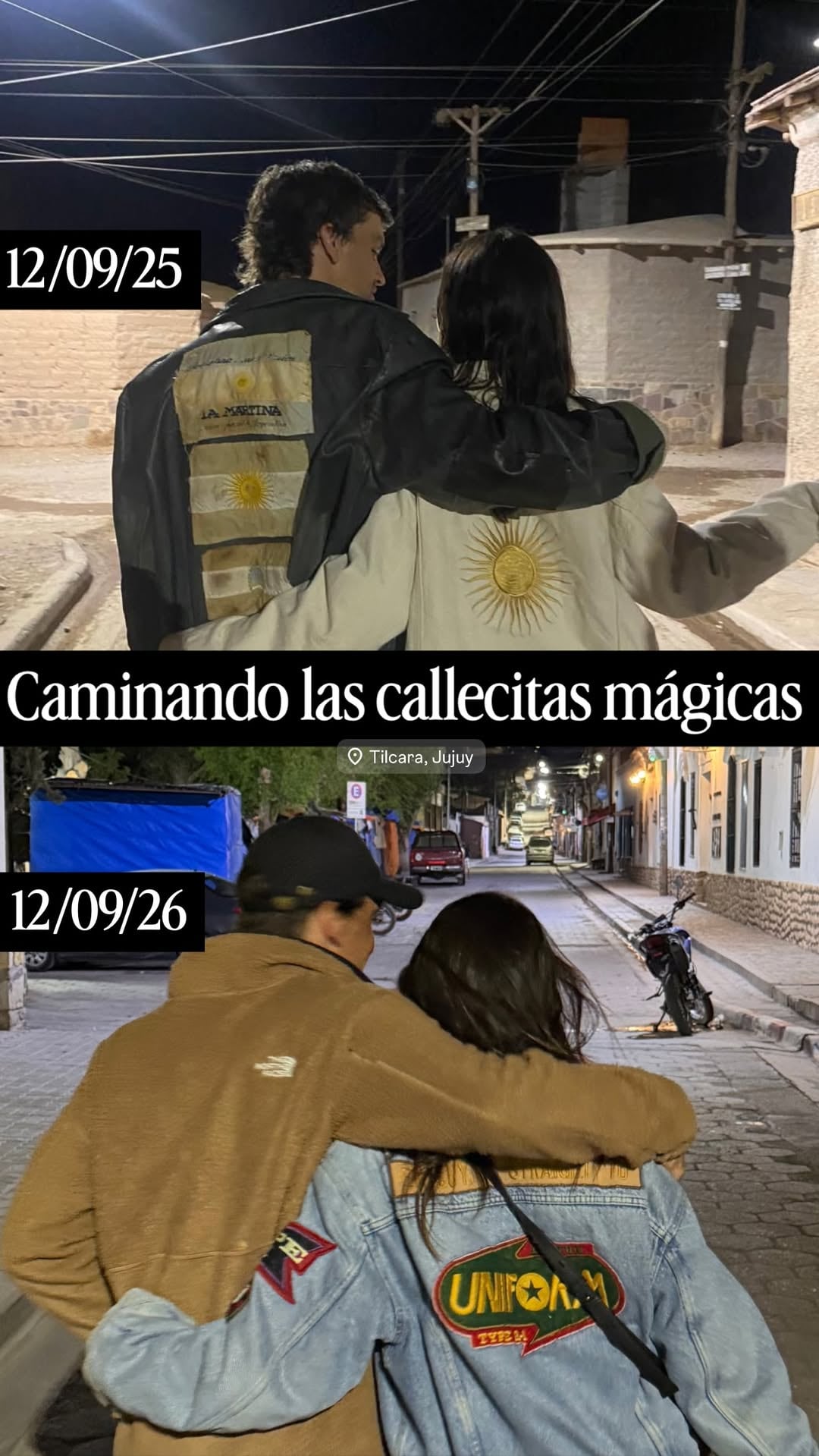 La conductora y el empresario retrataron imágenes similares con un año de diferencia